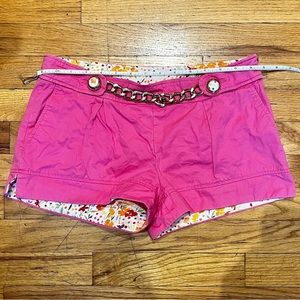 Dolce & Gabbana Pink Shorts with Gold Chains